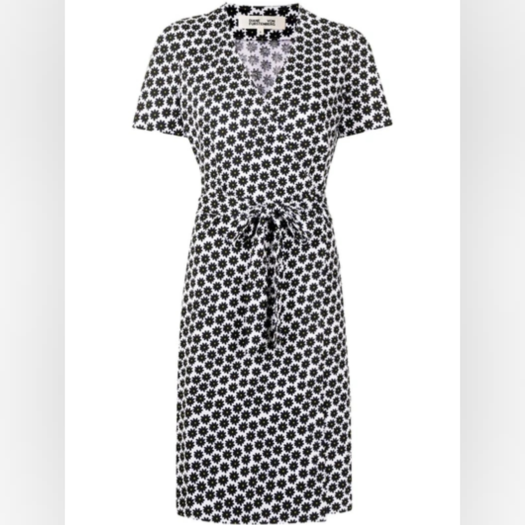 Diane Von Furstenberg Floral Print Julian Wrap Dress Medium
